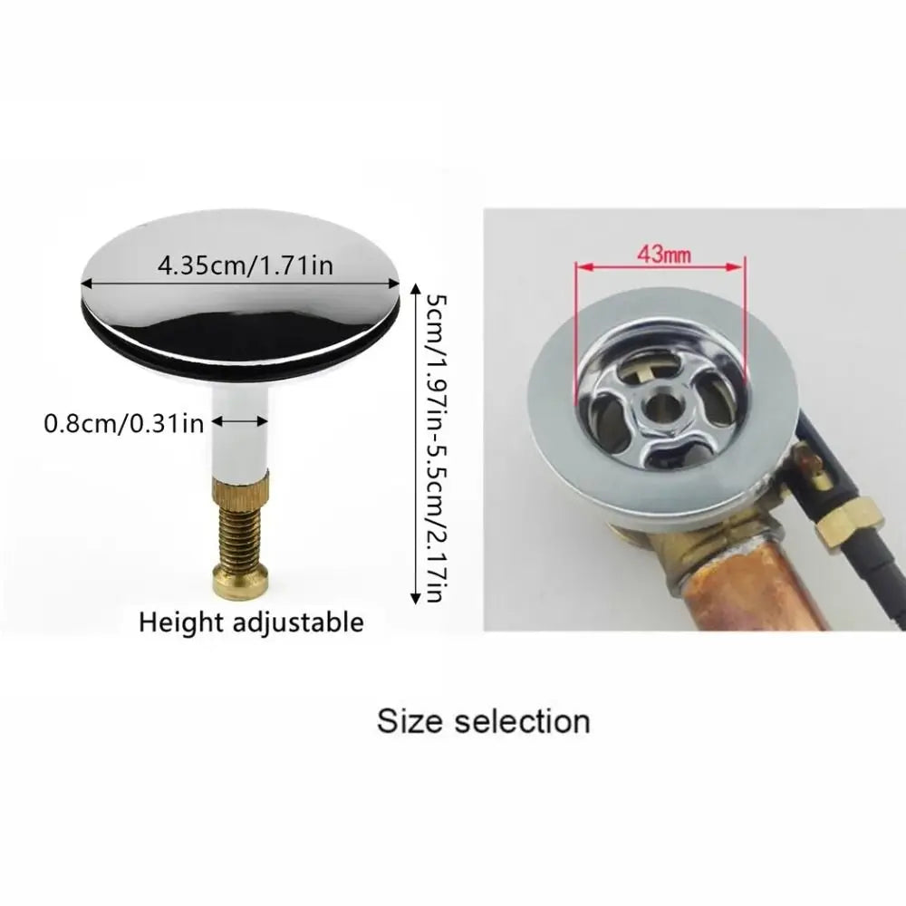 1Pcs Durable Pop Up Waste Stopper Bathtub Plug Only Flat Seal Brass Bath Stopper 43mm Adjustable Bathroom Tub Drain Filter Oasis Select