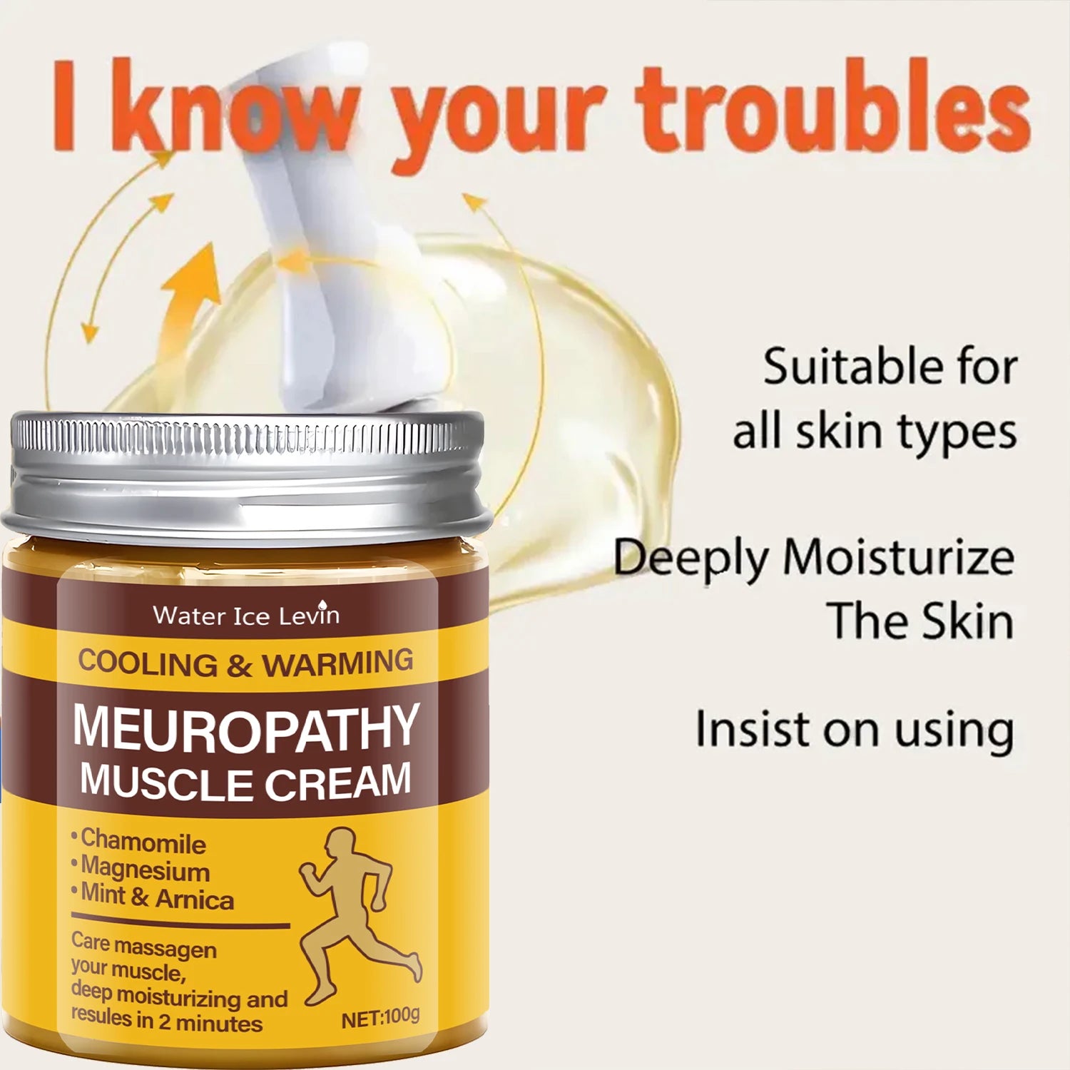 Cooling & Warming Neuropathy Muscle Cream – Chamomile & Magnesium Muscle Relief Cream Oasis Select