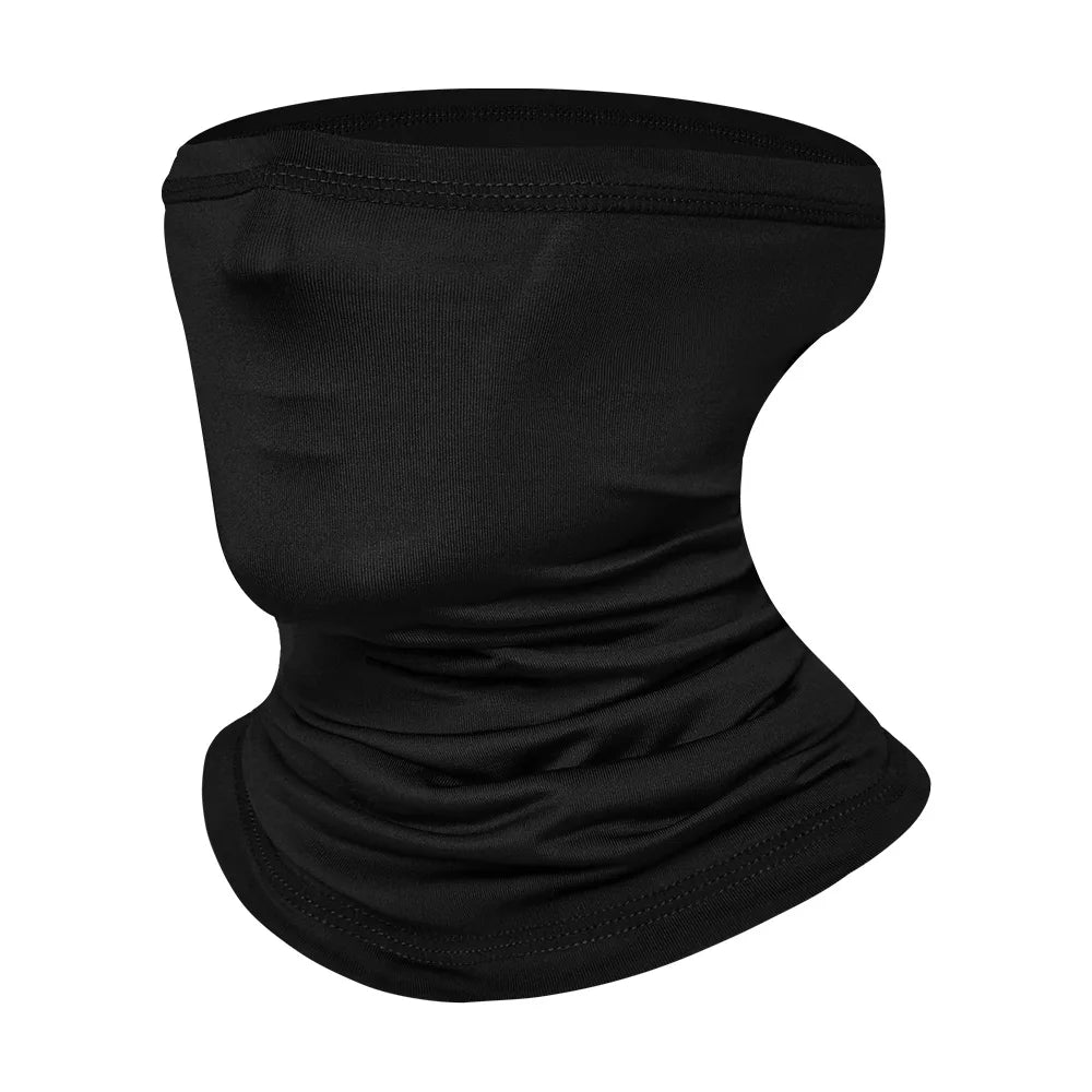 Cycling Face Mask Absorb Sweat Breathable Fishing Training Sport UV Face Scarf Neck Gaiter Summer Face Bandana Oasis Select 03-Black