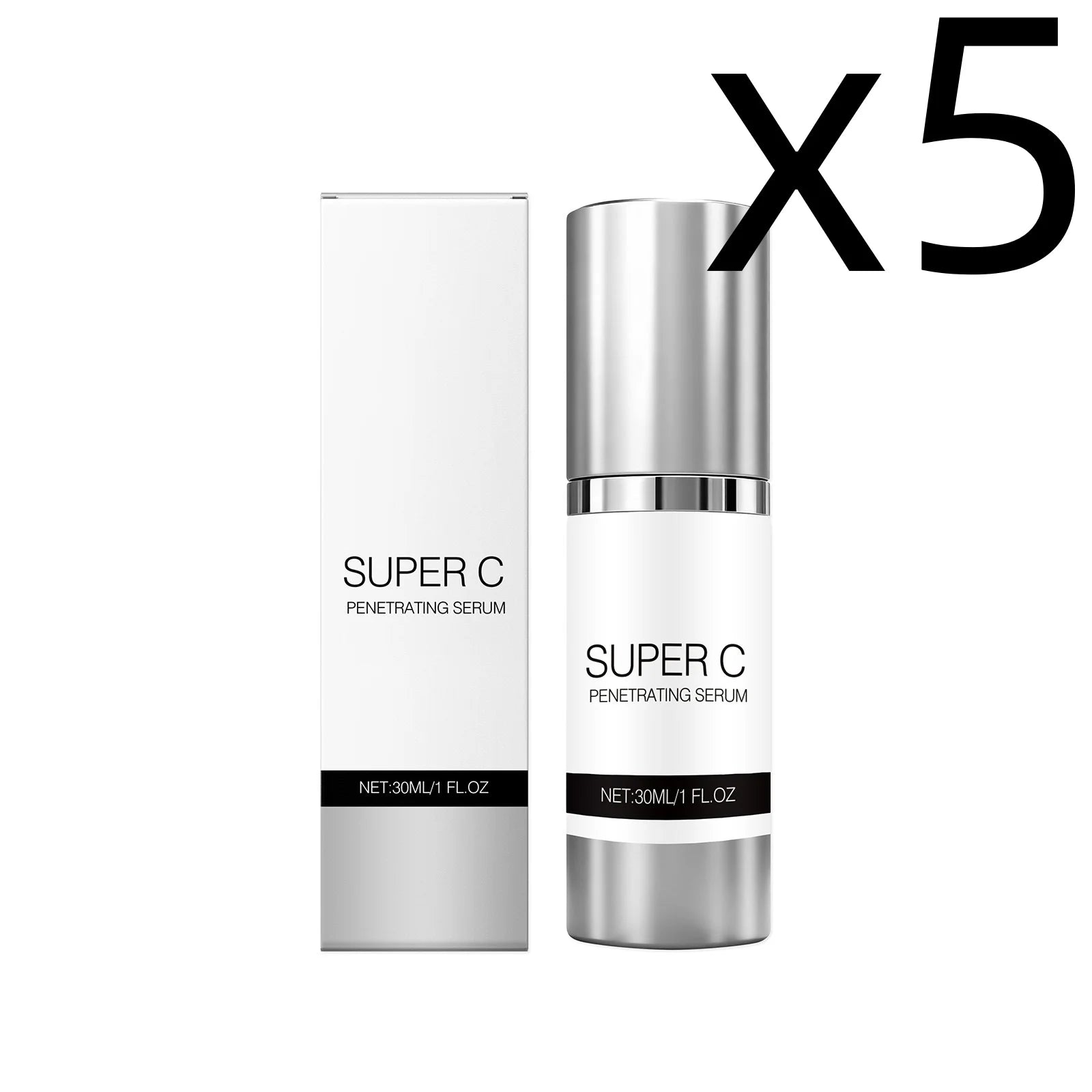 Vitamin C Facial Serum Mild Moisturize Deep Penetrating Improve Fine Line Relief Rough Strengthen Skin Barrier Skincare Essence Oasis Select 30ml Boxed X 5PCS