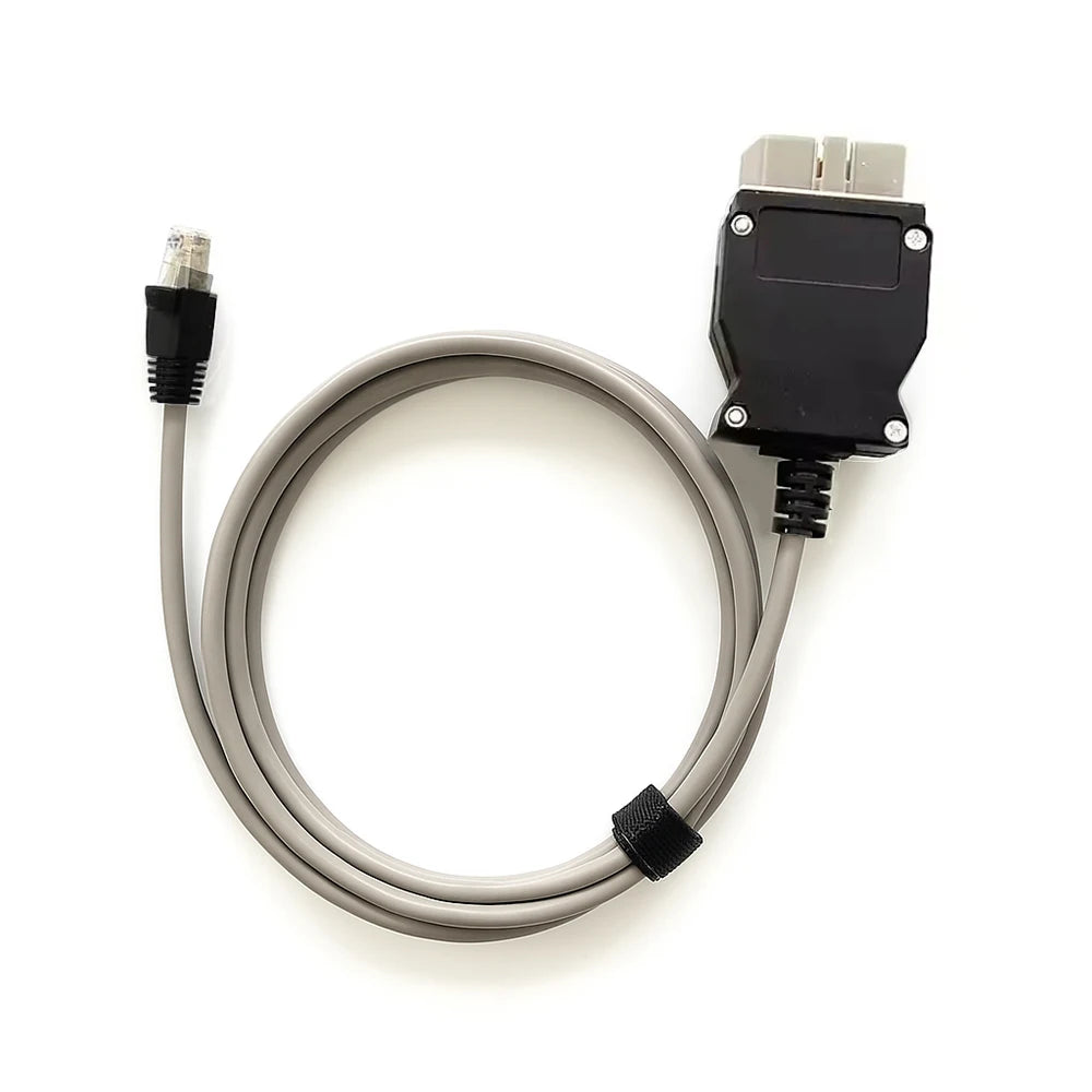 BMW F-Series ENET Cable – OBD2 Ethernet ECU Coding Interface OBD2 Diagnostic Cable Oasis Select ENET Grey No CD