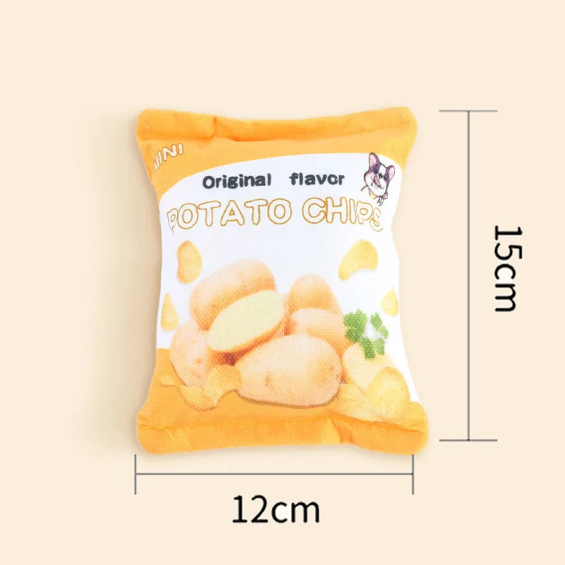 Dog Bite Sound Toy Fun Pizza BB Is Called Interactive Training Bite Resistant Artificial Pet Teething Dog Toys for Small Dogs Oasis Select Potato yellow