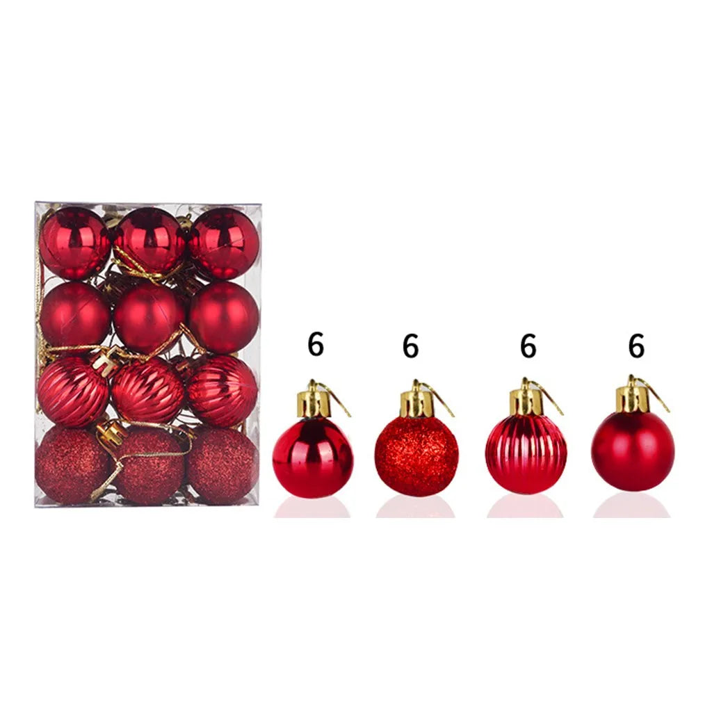 30mm Christmas Xmas Tree Ball Bauble Hanging Home Party Ornament Decor 24pc Tree Decoration Balls Xmas Party Hanging Pendant Oasis Select C 3cm