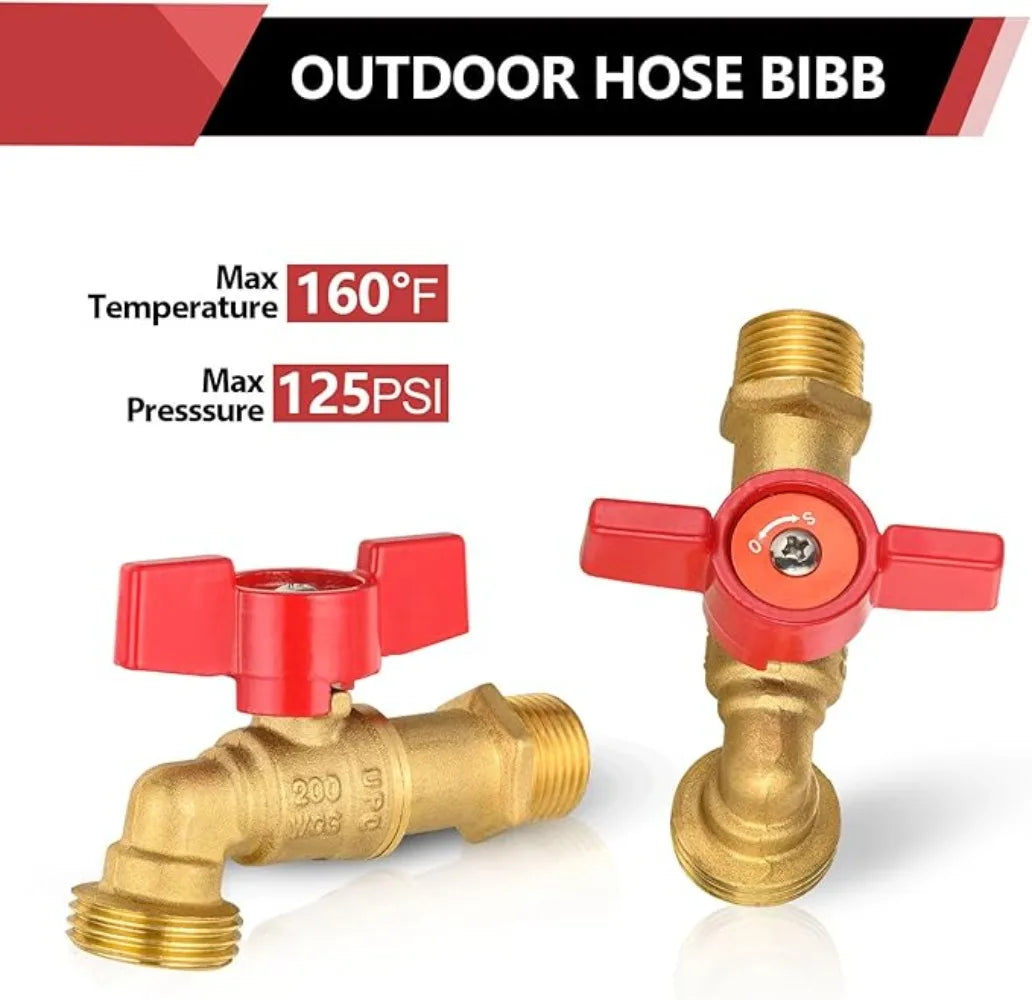 Brass Ball Valve for Water Tank Rain Barrel with Bulkhead Fitting 1/2in Female 3/4in Male Thread Quarter Turn Spigot Oasis Select