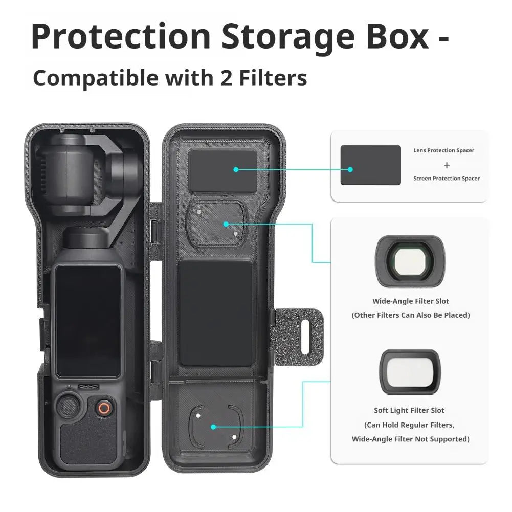 For DJI Osmo Pocket 4 Protective Shell, Flip Cover Anti-Drop Scratch Storage Box with Lanyard, Portable Vlog Shooting Accessory Oasis Select