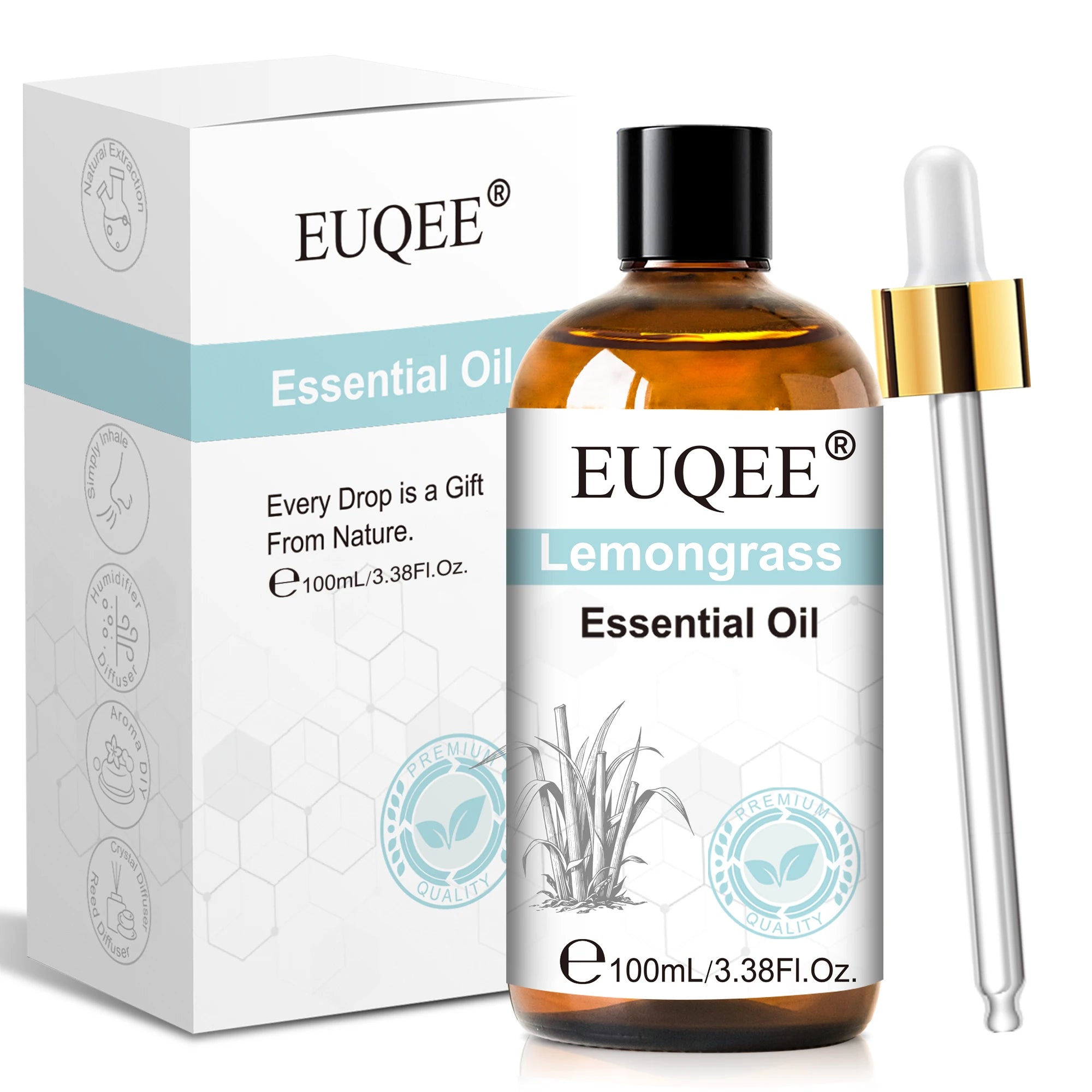 EUQEE 100ml Essential Oil for Diffuser – Lavender, Rose & More