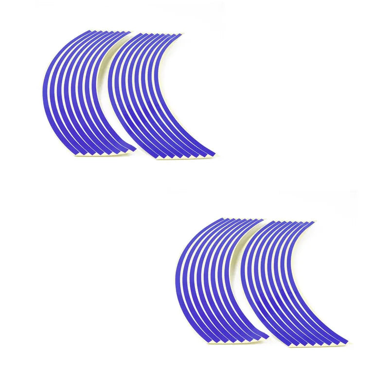 1/2/3set Motorcycle Wheel Sticker 18 Reflective Rim Stripe Tape Car Bicycle Wheel Decoration Universal Sticker For Motorcycle Oasis Select Blue-2 set