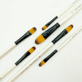 Filbert Paint Brushes Set,6 PCS Different Sizes Artist Brushes For Watercolor Acrylic Gouache Oil Ink Details Professional Filbe Oasis Select WHITE
