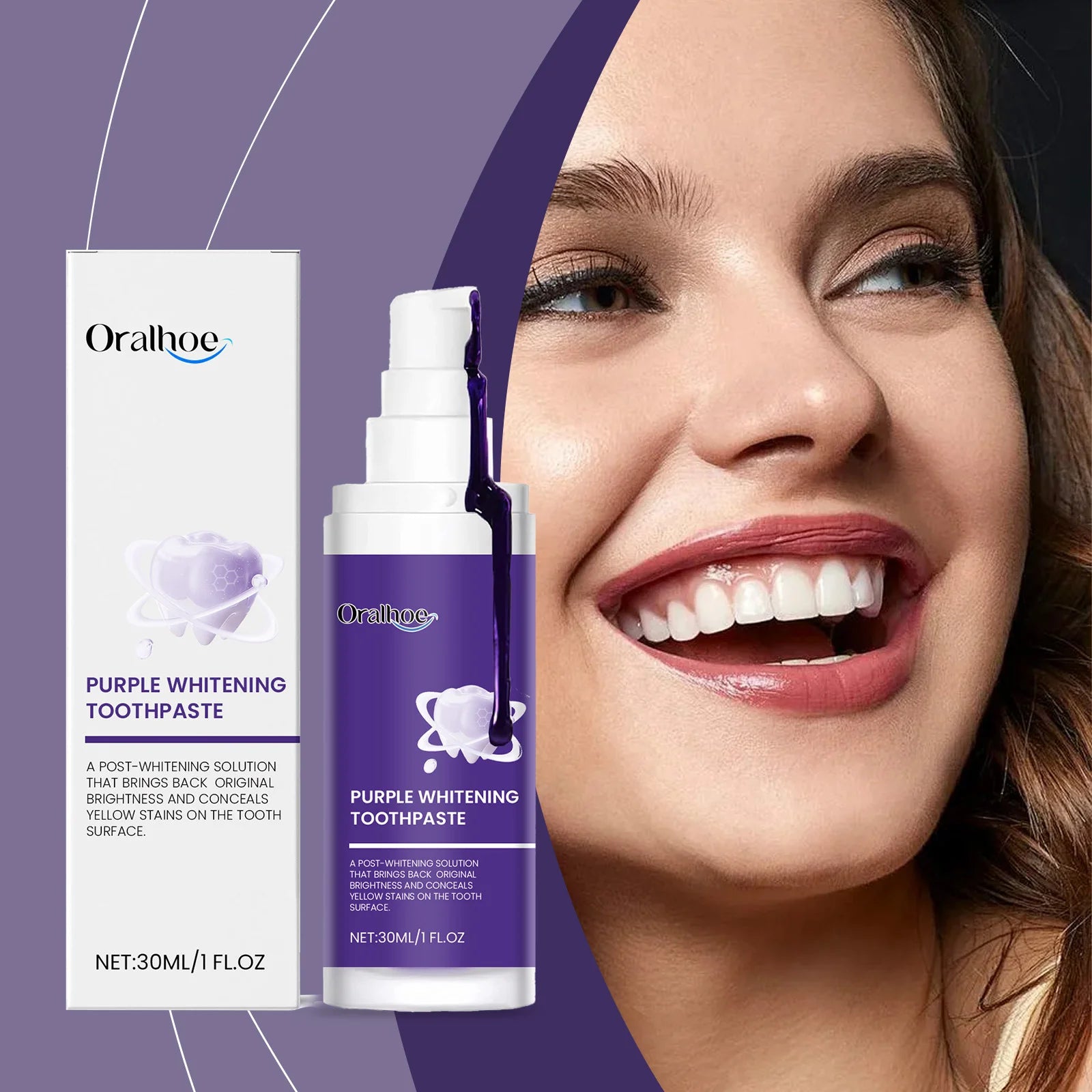 Oralhoe Purple Whitening Toothpaste & Tooth Brightening Powder