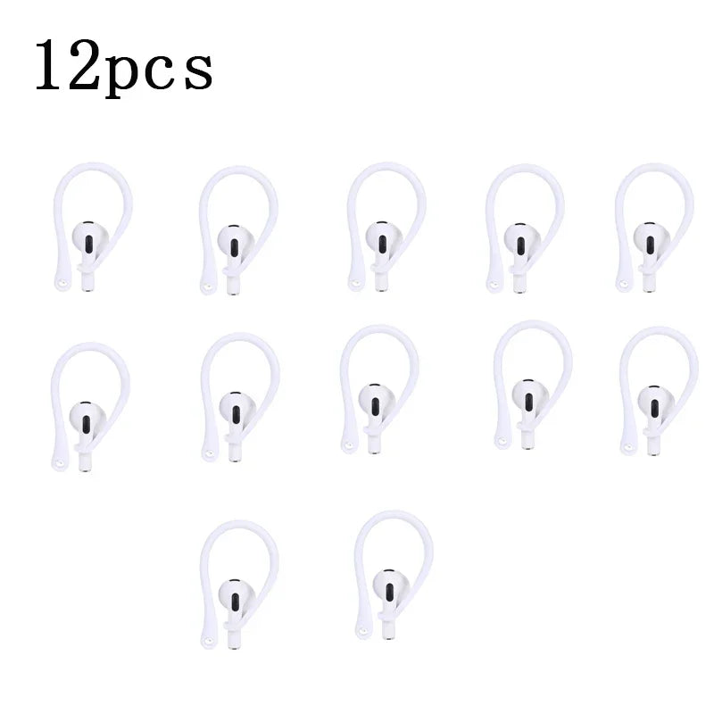 1/3/6Pairs Anti-Lost Earphone Silicone Earhook For Airpods Earpods Loop Clip Headset EarHook Replacement Headphone Accessories Oasis Select 6 pairs White