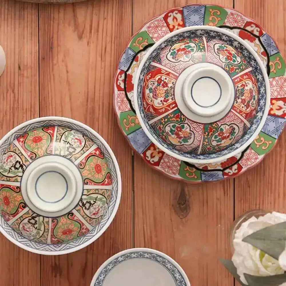 6-inch Japanese Ceramic Rice Ramen Bowl Instant Noodle Soup Bowl With Lid Kitchen Tableware Supplies Oasis Select