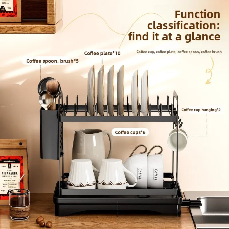 Coffee cup storage rack, mug, water cup rack, dish rack, narrow sink countertop drain rack. Oasis Select