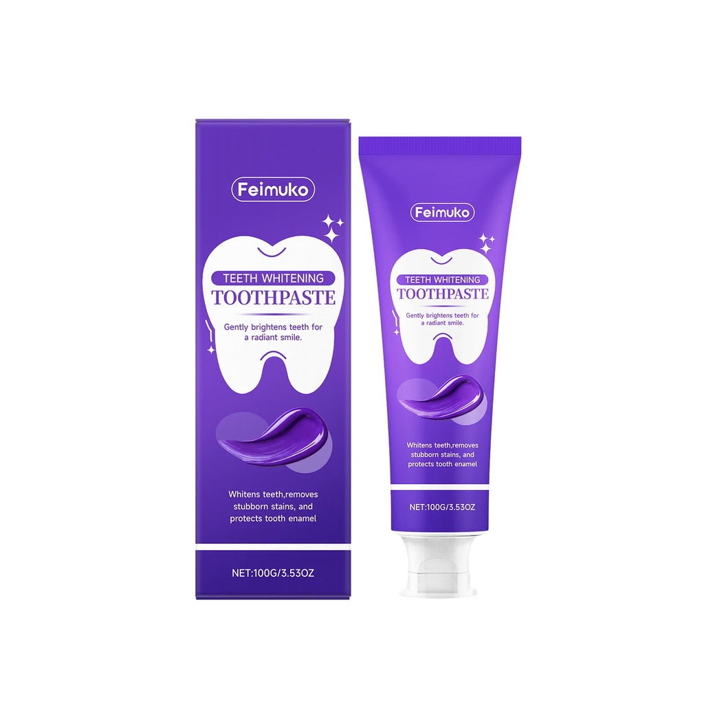 FEIMUKO Purple Whitening Toothpaste – Color Correction 100g Whitening Toothpaste Oasis Select 100ml boxed