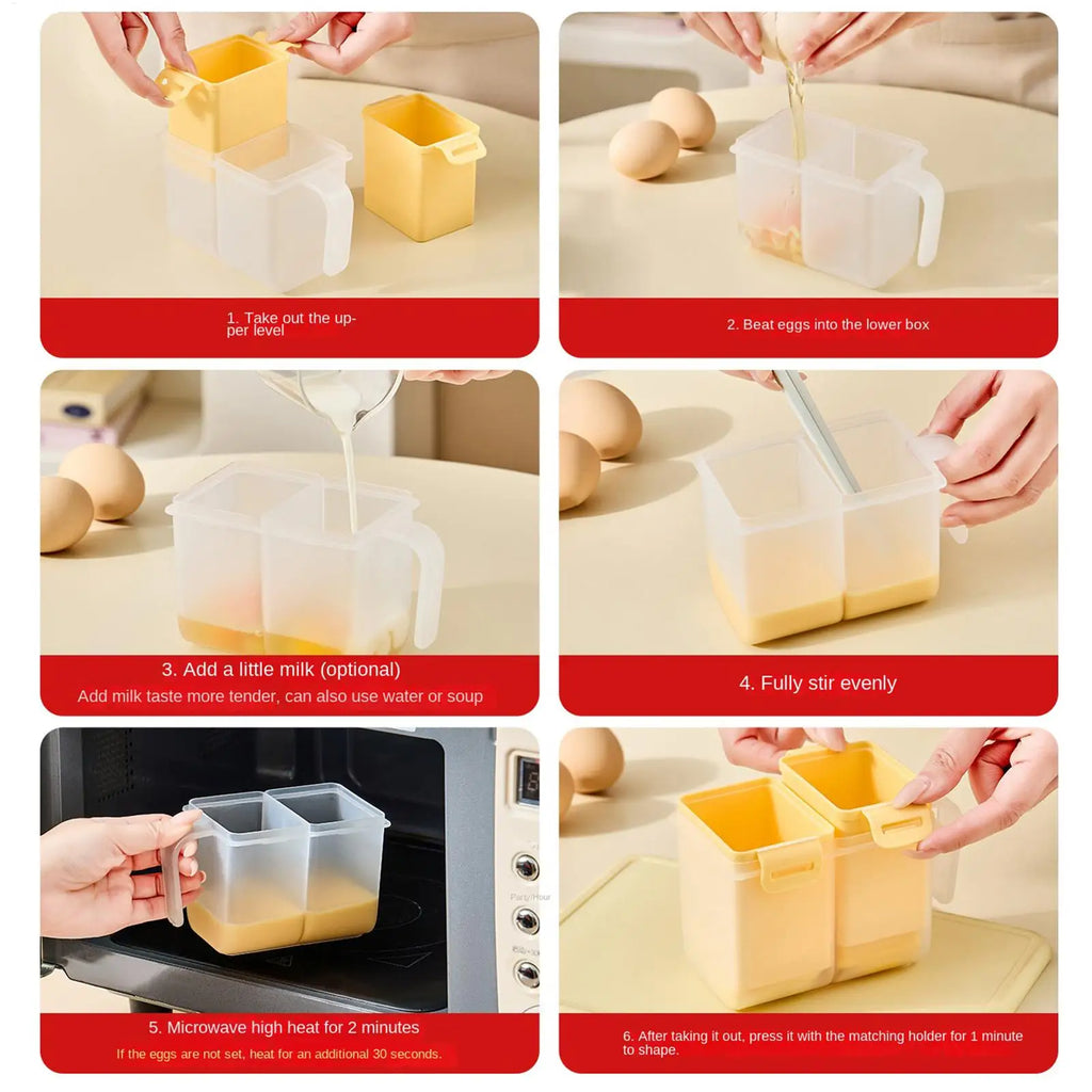 Microwave Egg Cooker Tamagoyaki Omelet Box Nonstick Heat-Resistant Mold Microwavable Egg Cooker for Kitchen Meals Cooking Oasis Select