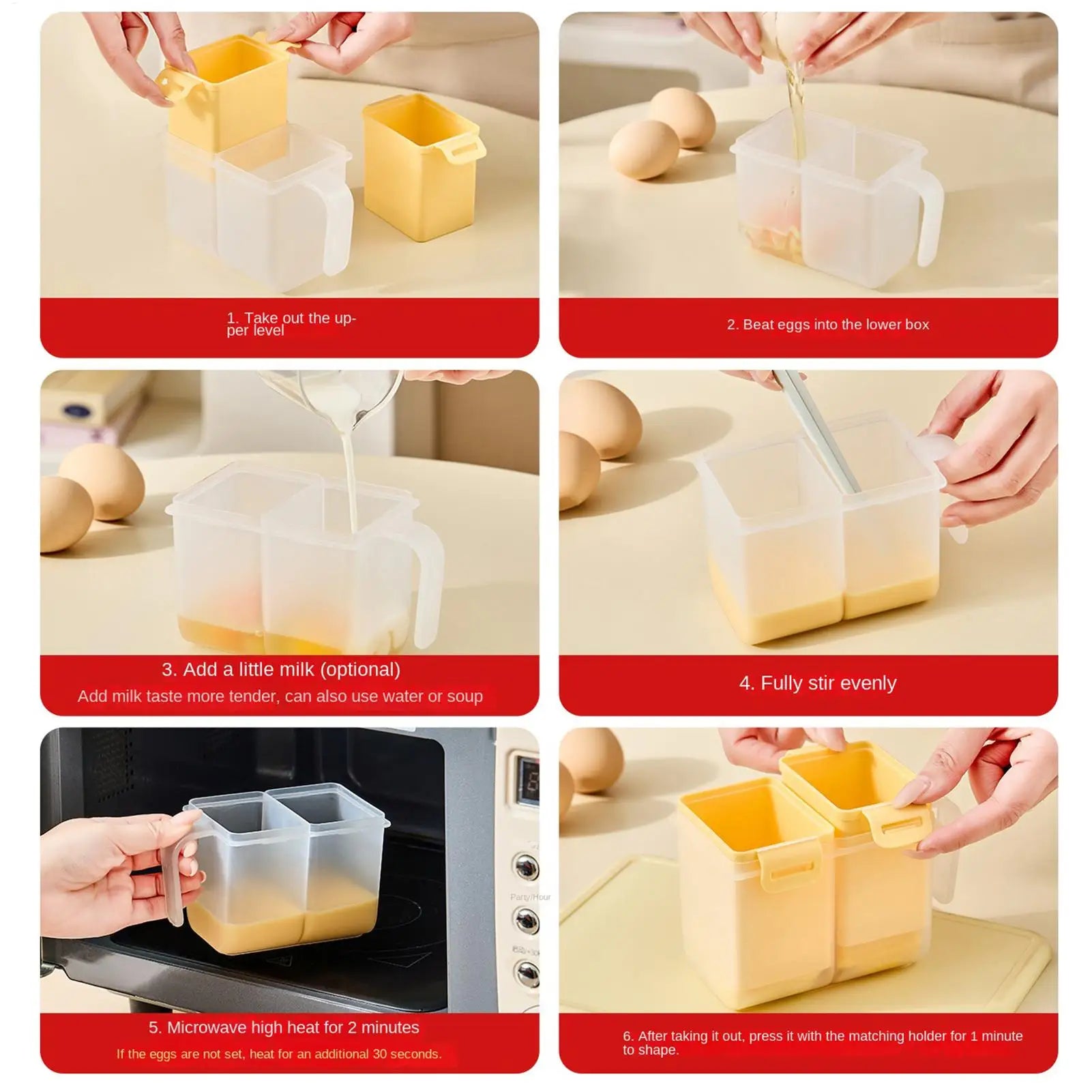 Microwave Egg Cooker Tamagoyaki Omelet Box Nonstick Heat-Resistant Mold Microwavable Egg Cooker for Kitchen Meals Cooking Oasis Select