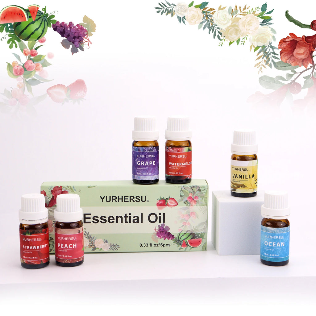 YURHERSU 6-Piece Natural Essential Oils Face Skincare Set Face Essential Oil Set Oasis Select Essential OiI 6PCS