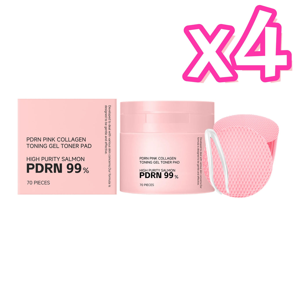 PDRN Collagen Toner Pads Repair Skin Barrier Calm Redness Hydrate Skin Reduce Skin Fine Lines Brighten Dullness Facial Toner Pad Oasis Select 4 x 70pcs Boxed