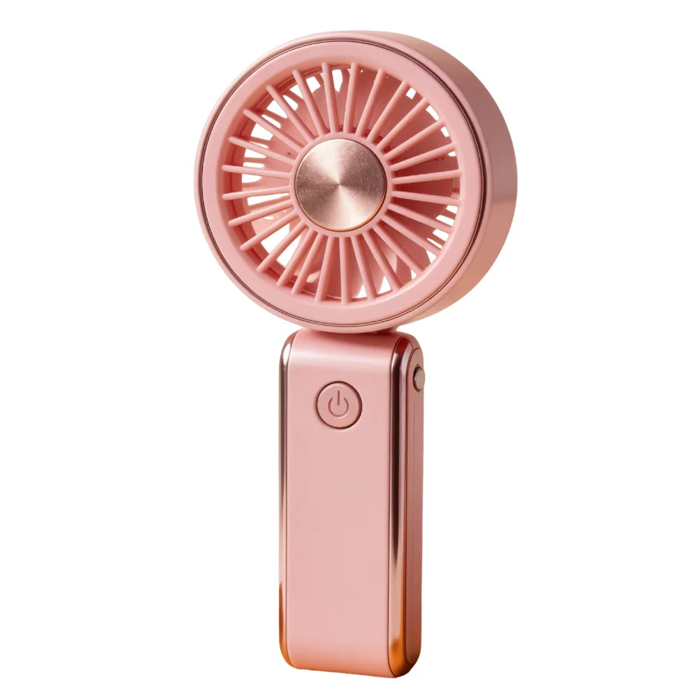 Foldable Portable Electric Fan Quiet Operation with Hanging Rope Handheld Mini Fan Low Noise USB Rechargeable Oasis Select Pink