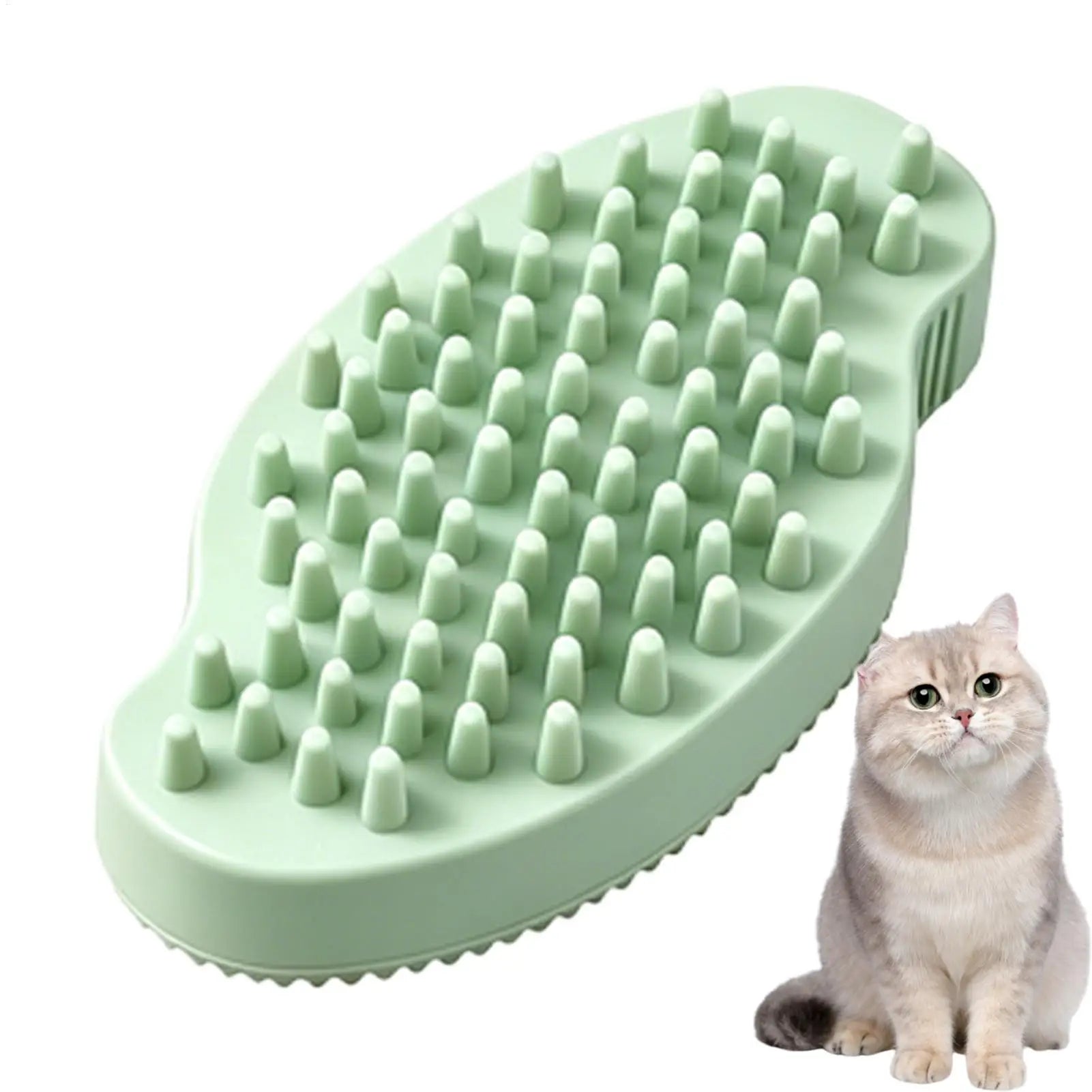 Double-Sided Rubber Pet Grooming Brush for Dogs & Cats