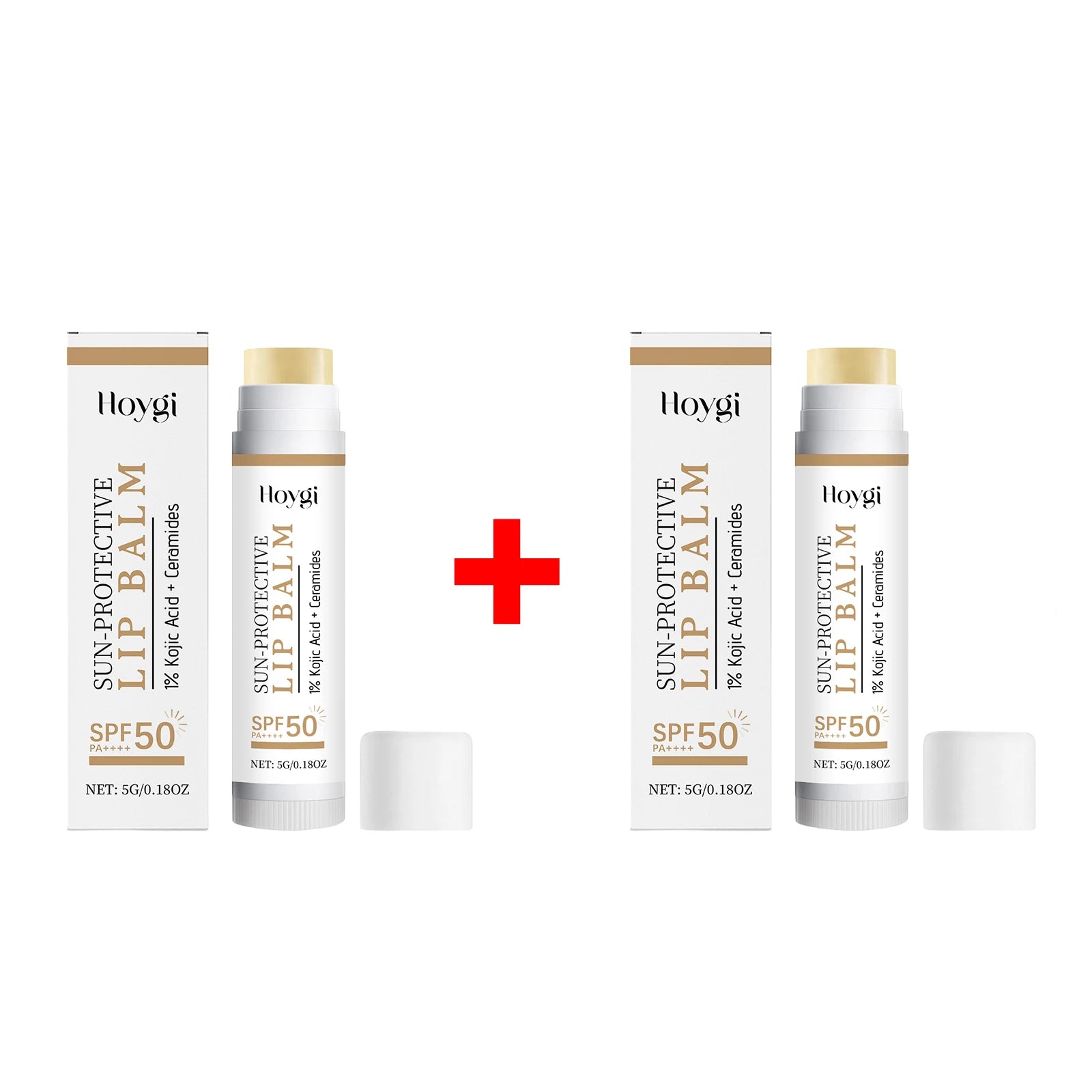 Spf50 Pa++++ Lip Balm 5g with 1% Kojic Acid & Ceramides, UV Protection Brightening Moisturizing Lip Stick for Dry Chapped Lips Oasis Select 2pcs