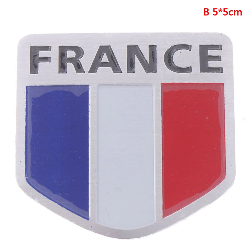 1Pc French flag logo emblem alloy badge car motorcycle decor stickers Oasis Select B