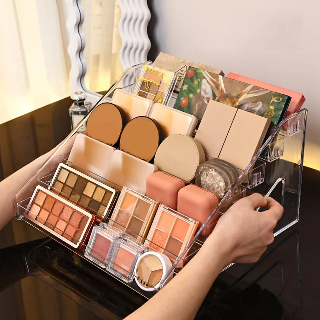 1pc Transparent Multi-layer Cosmetics Storage Rack, Powder, Lipstick Display Rack, Dresser Storage Rack, Nail Polish Rack Oasis Select