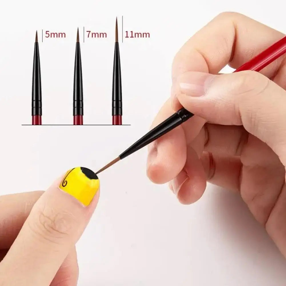 3Pcs/Pack Fine Drawing Striping Liner Design Tips Nail Art Pen Brushes UV Gel Painting Acrylic Nail Design Liner Painting Brush Oasis Select