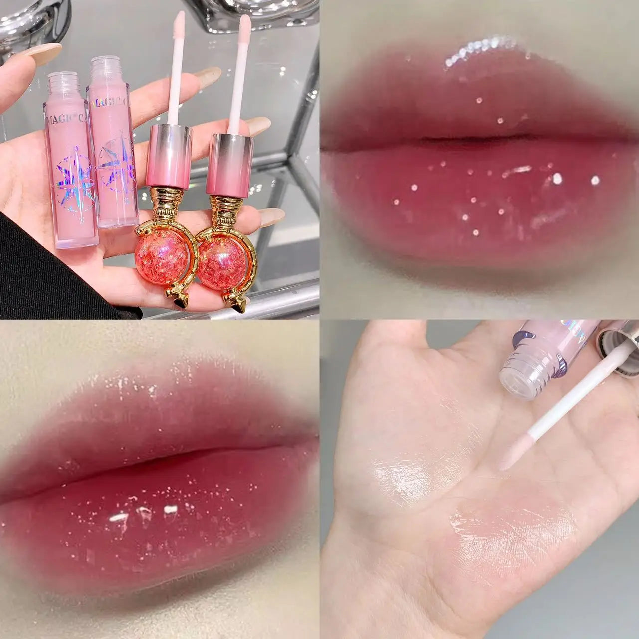 MAGIC CASA Mirror Shine Glitter Lip Gloss – Hydrating & Long Wear