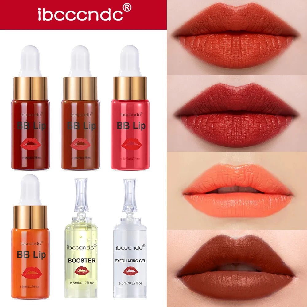 Semi-Permanent Lip Serum Kit Tinted Lip Gloss Long Lasting Moisturizing High Pigmented Lip Makeup Nourish Smooth Daily Lip Makeu Oasis Select