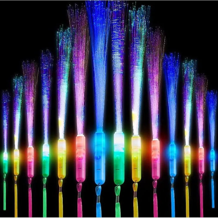 120PCS LED Glow Sticks Night Lighting Fiber Optic Birthdays Weddings Dark Parties Concerts Christmas Halloween Lighting Props Oasis Select Random colour 60PCS