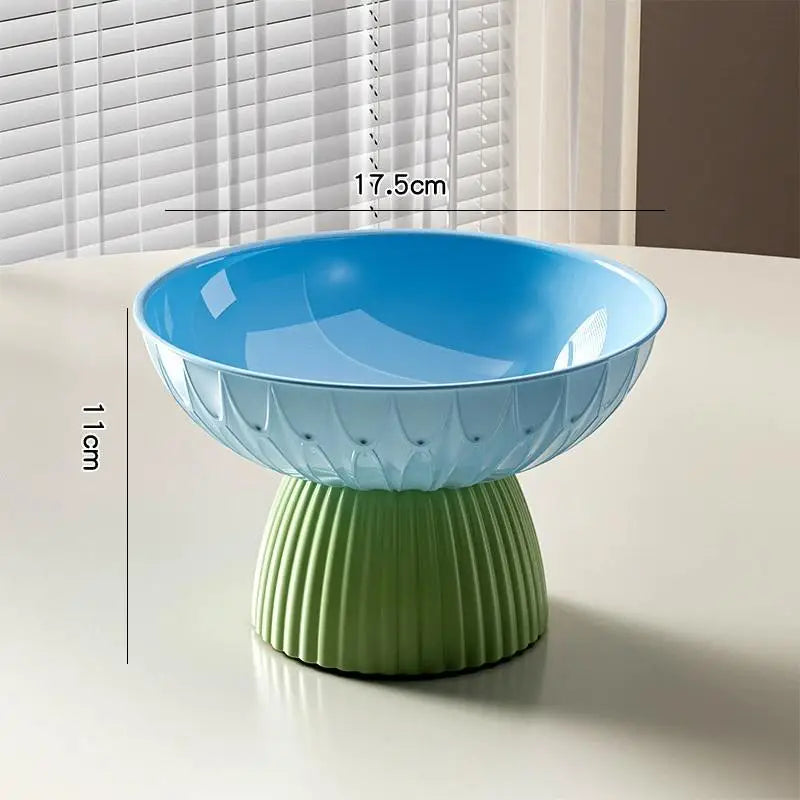 Sophisticated Jumbo Washable Fruit Bowl with Stand - Stylish, Sanitary Tabletop Manager and Decorative Focal Point Oasis Select Blue