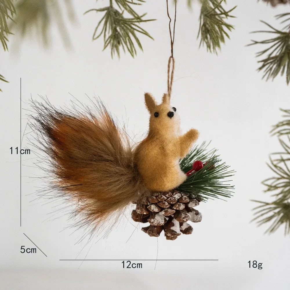 Christmas Tree Decoration Cute Cartoon 3D DIY Squirrel Xmas Pendants Christmas Hanging New Year Decor Ornaments 2026 Navidad Oasis Select B