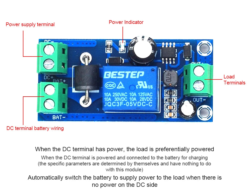 Power-OFF Automatic Switching Module UPS Board DC 5-48V Lithium Battery Uninterruptible Power Supply For Emergency Power Cut-of Oasis Select