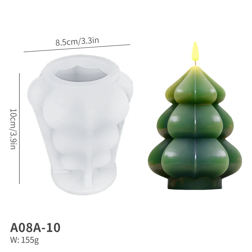 Star Christmas Tree Scented Candle Mold DIY Fragrance Plaster Christmas Decorative Ornament Silicone Mold Oasis Select B