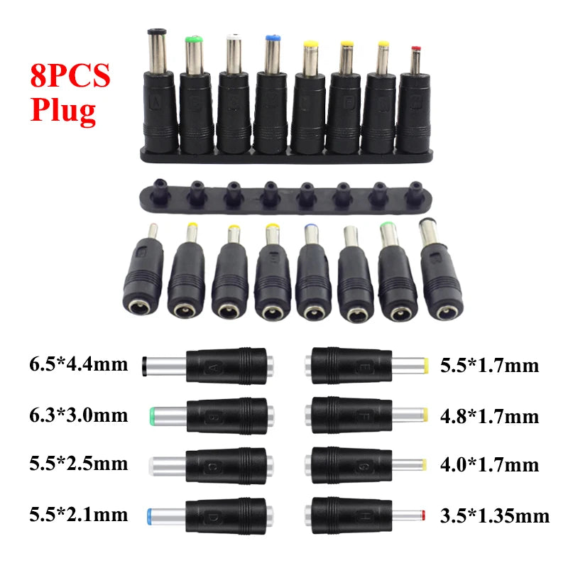 Transfotrmer AC 220V TO DC 12V 24V 5V Adjustable Power Supply Adapter DC 3V-24V Transformers AC 220 V To 12 24 V With 8PCS Plug Oasis Select