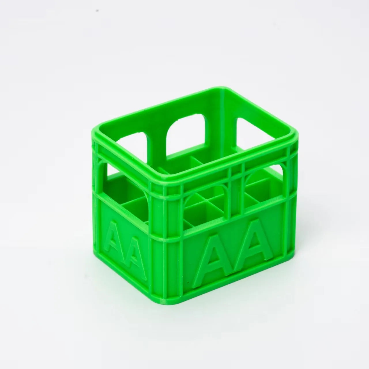 3D Printed Beer Crate Style AA/AAA Battery Storage Boxes Stackable Battery Organizer Home Office Desktop Decor Storage Tool Gift Oasis Select AA green