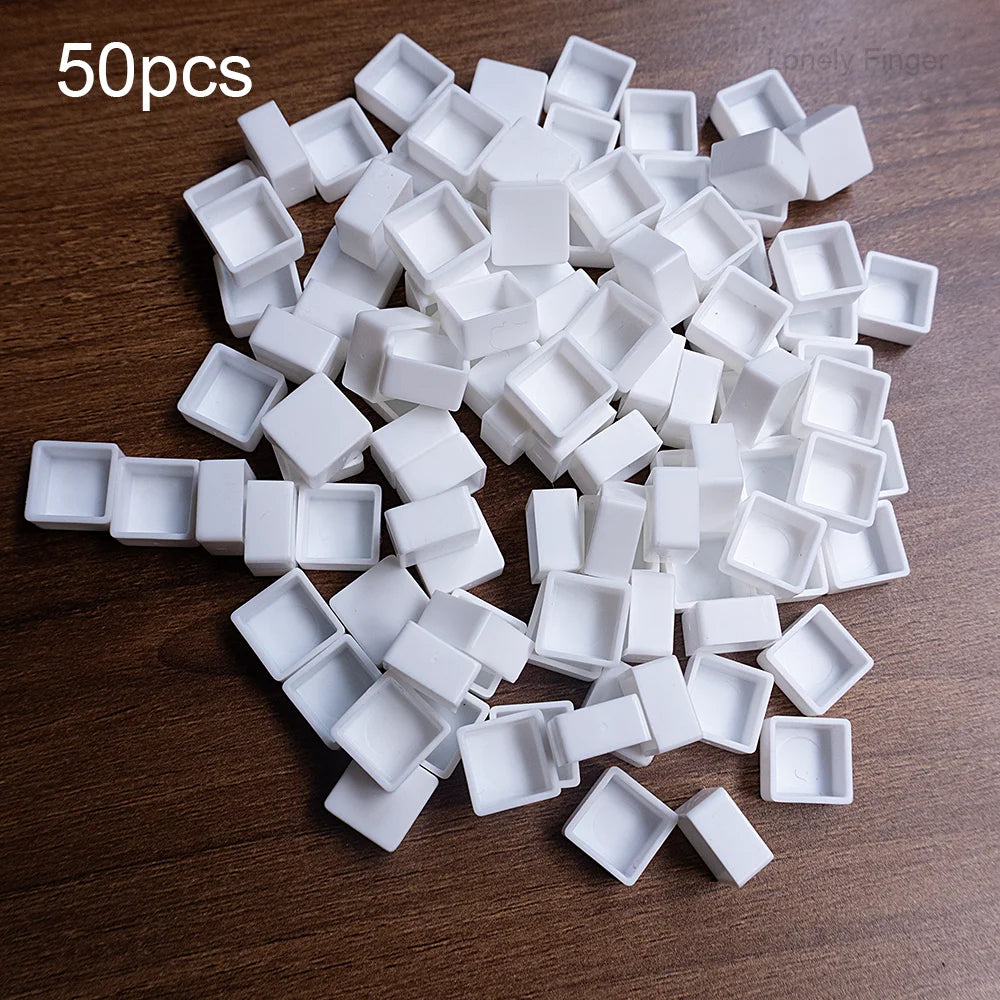 50/100pcs Watercolor Pans – 0.5ML Plastic Empty Paint Pans for DIY Watercolor, Oils, Acrylics – Compatible with Metal Palette Ti Oasis Select 50pcs