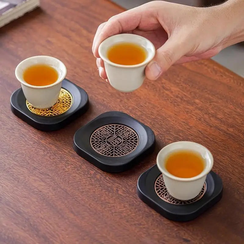 6Pcs Retro PVC Coasters Dining Table Protector Pad Heat Resistant Cup Mat Coffee Tea Hot Drink Mug Placemat Kitchen Accessories Oasis Select