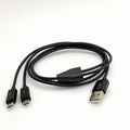 Micro USB To USB 2 Port Micro USB Cable 2 Port Y Splitter Y Splitter Charging Cable Multifunction Dual 2 in 1 Cord Cables Wire Oasis Select black-1m