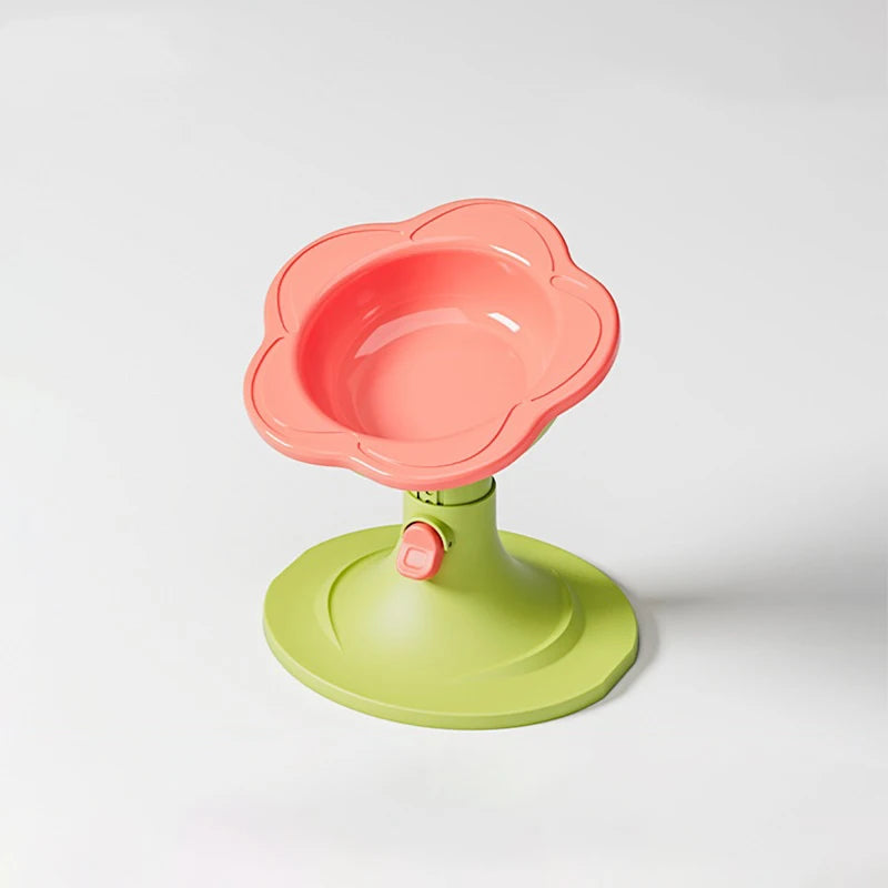 Reliable Stand-up Ceramic Cat Bowl with Pretty Floral Design; Pet Food and Water Dish for Neck Wellness Oasis Select