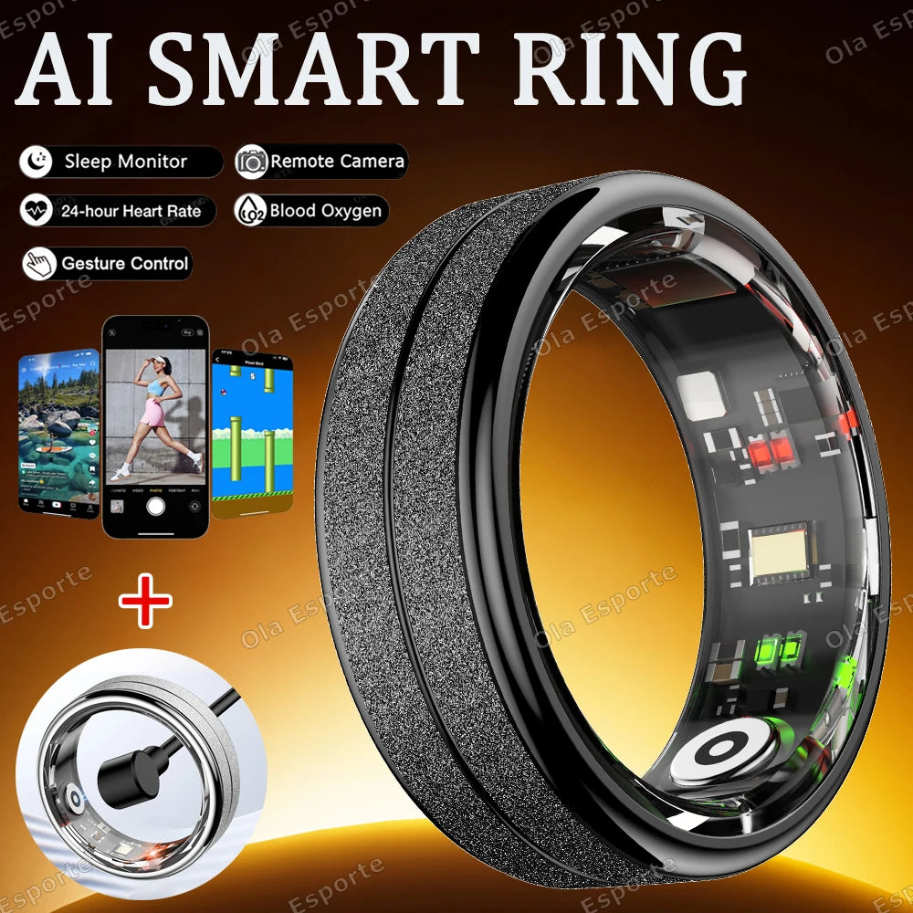 AI Smart Ring – Heart Rate, SpO₂ & Sleep Monitor | Waterproof