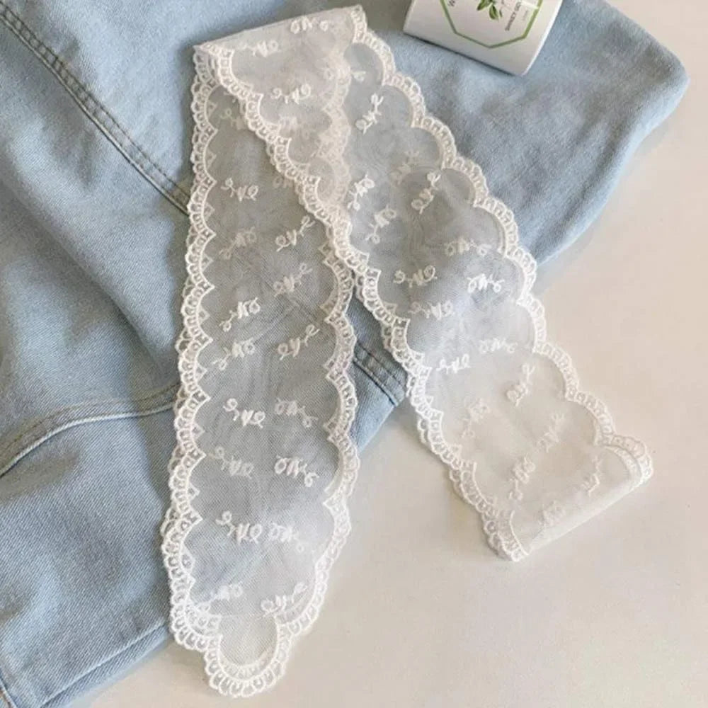 Fashion Multi-Functional Lace Scarf Pastoral Forest Style Fairy Hair Tie Spring-Summer Bandana Scarves for Women Girls Oasis Select 4