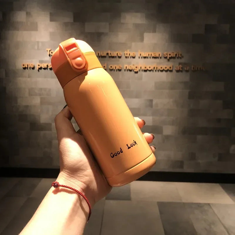 1/2PCS Goodluck Small Cute Mini Thermos Cup MINI Portable Creative Pot Belly Water Cup Pocket Cup with Hand Gift Oasis Select