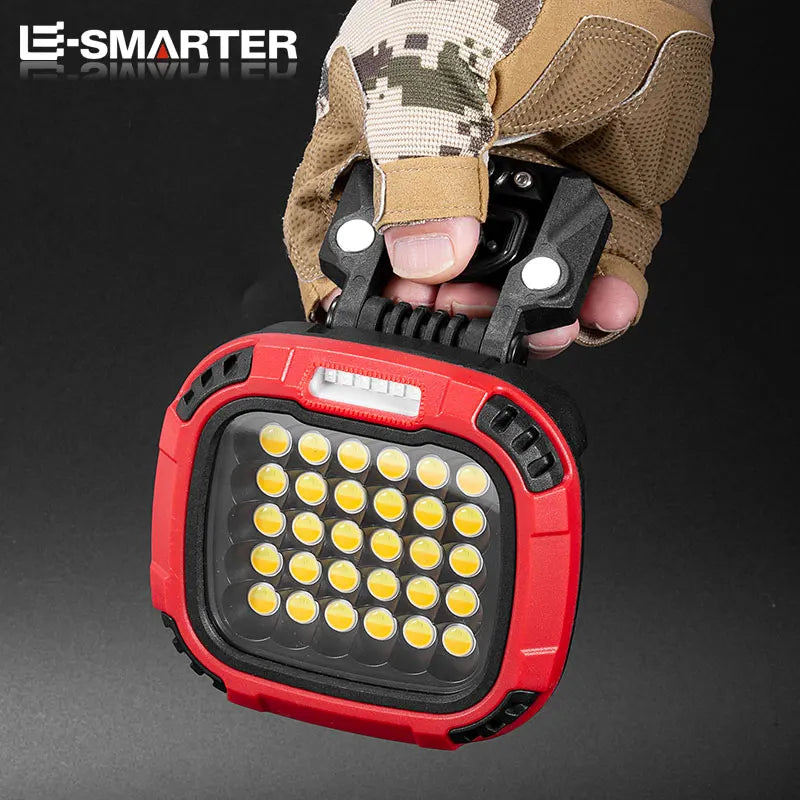 Portable Magnetic COB Floodlight Multi-Functional Rechargeable Working Lamp for Outdoor Camping Emergency Highlight Repair Light Oasis Select