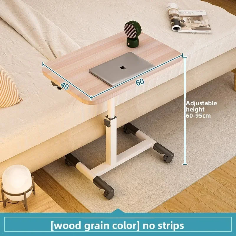 Laptop computer table Bedside table can be lifted and lowered 360 degrees Rotating desktop Simple portable mobile table Oasis Select 304 wood grain color
