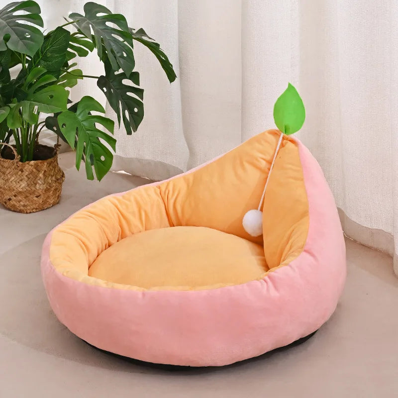 Avocado Vine Mat Cotton Fleece Double-sided Pad Pet Cat Bed, Suitable for Spring and Summer, Dog Bed, Cute Cat Bed Oasis Select powder L 60x60x30cm