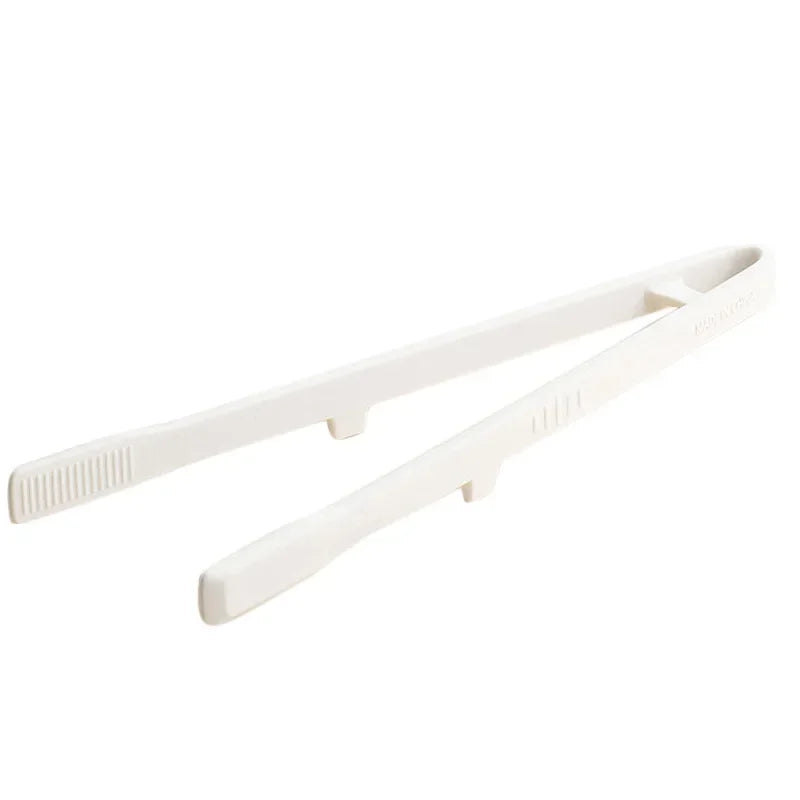 Silicone Grill Tongs Non-Stick Food Bread Clip Heat Resistant BBQ Salad Cooking Serving Clamp Steak Pasta Clip For Kitchen Oasis Select 1Pcs White