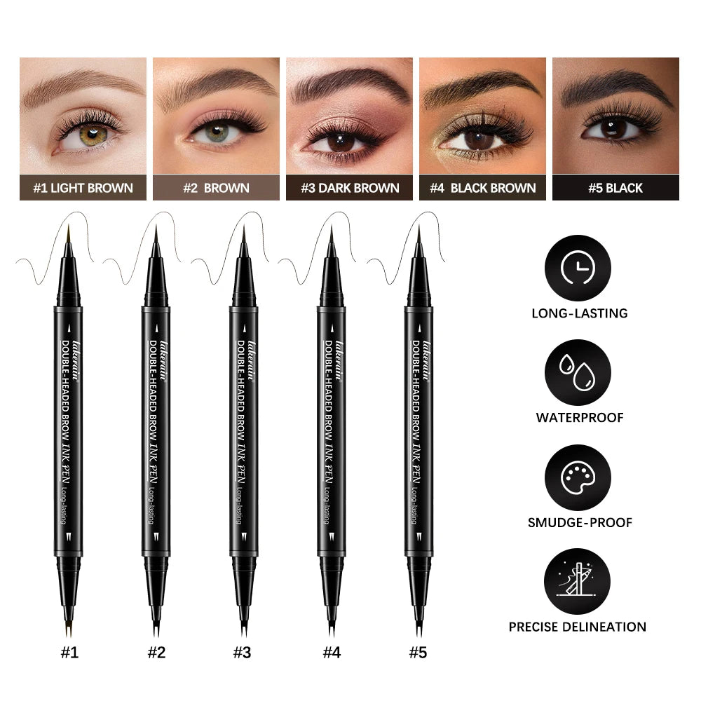 2-in-1 Eyebrow Pencil & Eyeliner – Waterproof, Long-Lasting Eyebrow & Eyeliner Pen Oasis Select