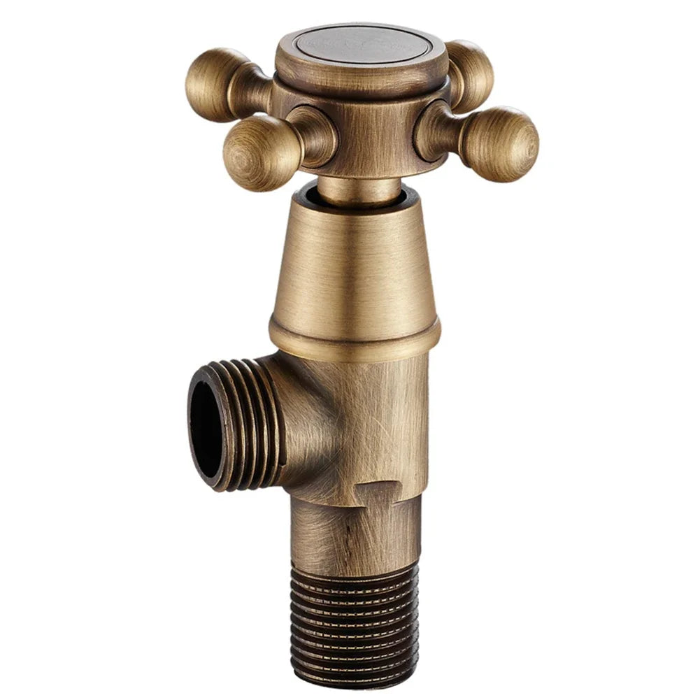 Antique Brass Triangle Valve Water Control Valve Bathroom Tap Water Valve G1/2 Home Improvement Bathroom Accessories Oasis Select