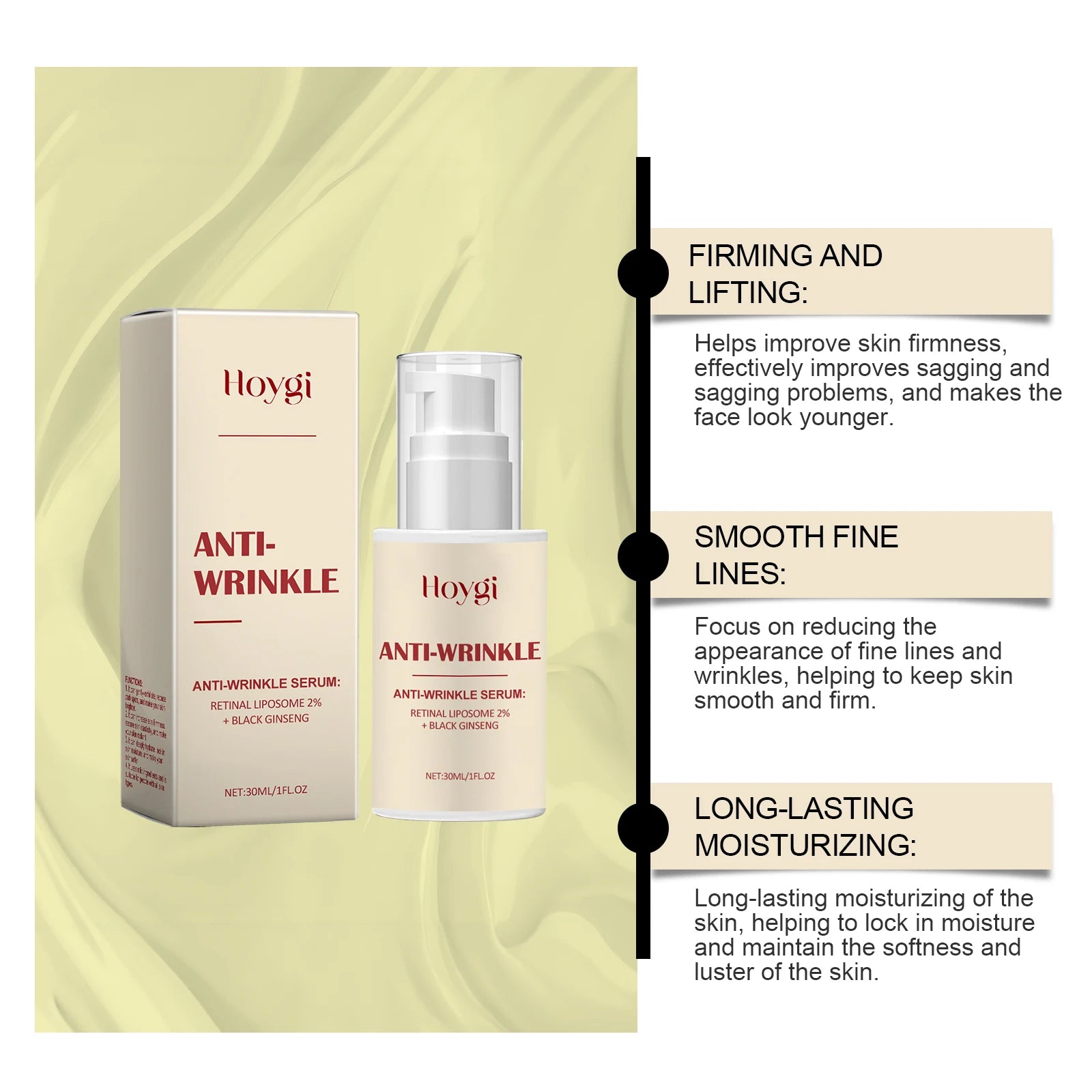 Seoul 1988 2% Retinal Faded Wrinkle Serum Ginseng Facial Essence Firm Shrink Pores Brightening Face Moisturizer Korean Skincare Oasis Select